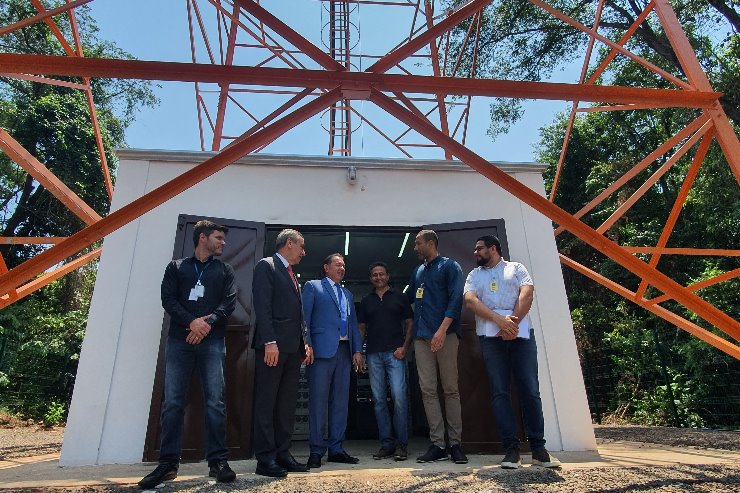 Imagem: Presidente Gerson Claro e 1º secretário, Paulo Corrêa, vistoriaram as instalações com técnicos da ALEMS e do Senado Federal 