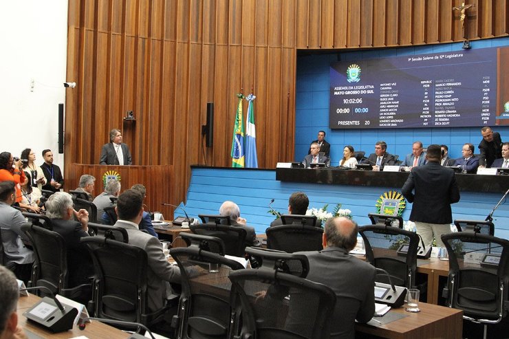 Imagem: Pedro Arlei Caravina representou os deputados estaduais durante a cerimônia de instalação do ano legislativo