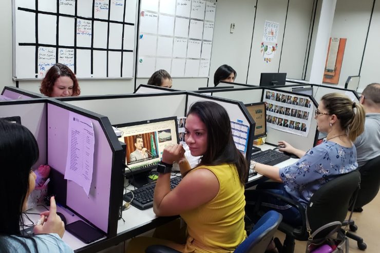 Imagem: Parte da equipe do site e mídias que realiza a cobertura da atuação parlamentar na Casa de Leis