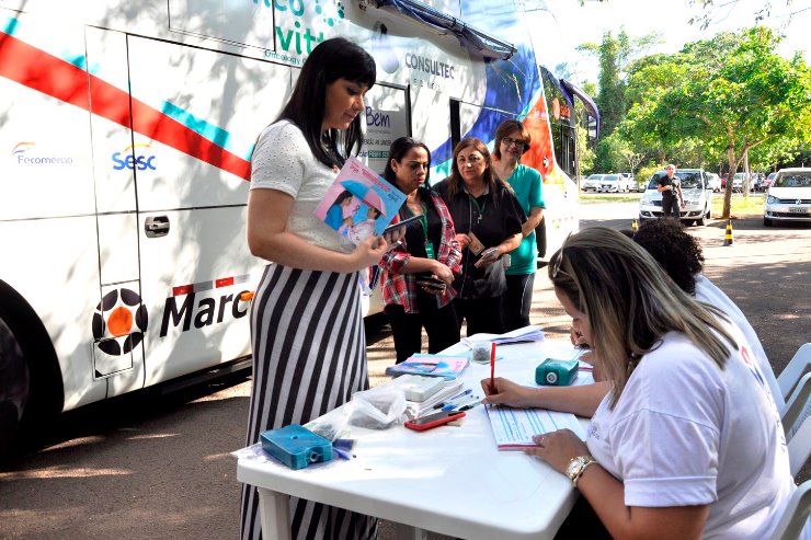 Imagem: Ônibus da Cassems ficará até às 17h para realização dos exames
