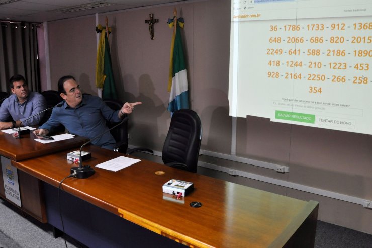 Imagem: O sorteio aconteceu na manhã desta segunda-feira, no Plenarinho Deputado Nelito Câmara