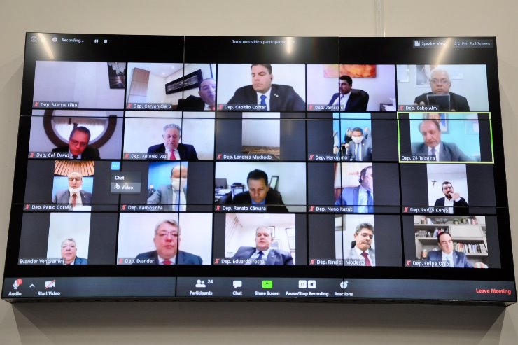 Imagem: Deputados votaram remotamente durante a sessão plenária 