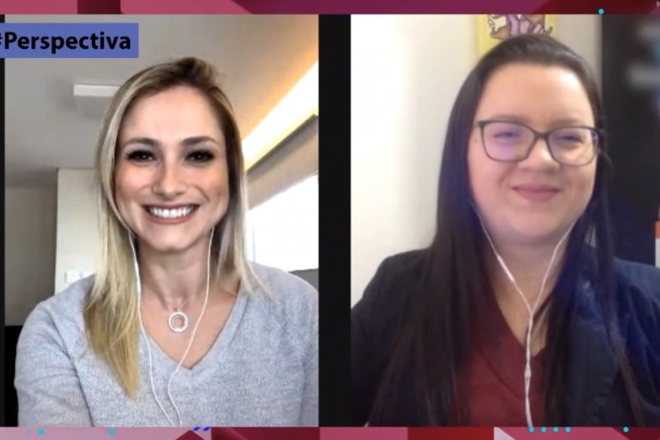 Imagem: Jornalista Lívia Machado entrevistou a professora doutora Daiani Damm Toneto Riedner