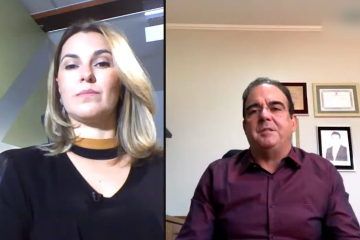 Imagem: Jornalista Gláucia Jandre entrevistou o deputado Felipe Orro por viodeoconferência