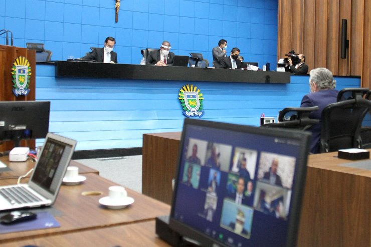 Imagem: Em mais uma sessão remota, Mesa Diretora recebe o pedido para reconhecimento de calamidade no município de Coxim