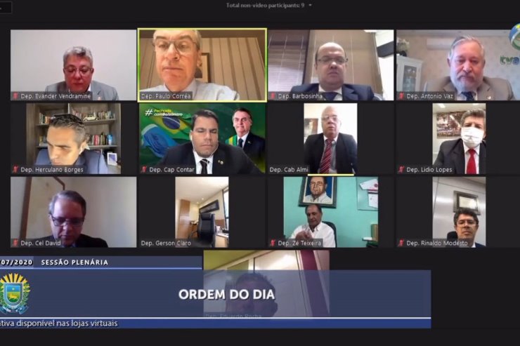 Imagem: Sessão ocorre em videoconferência devido ao isolamento social da Covid-19