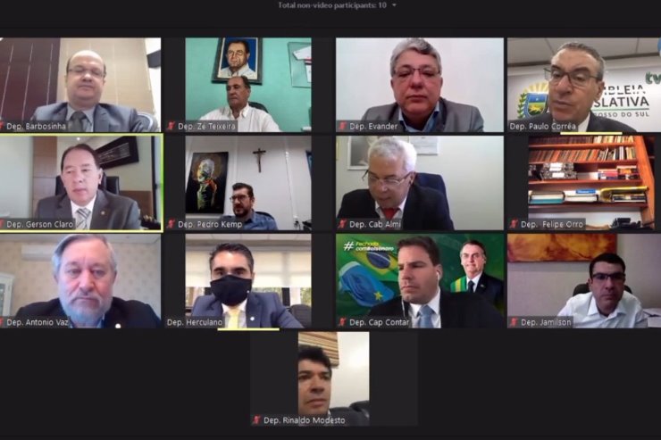 Imagem: Deputados estaduais durante a Ordem do Dia, em sessão remota