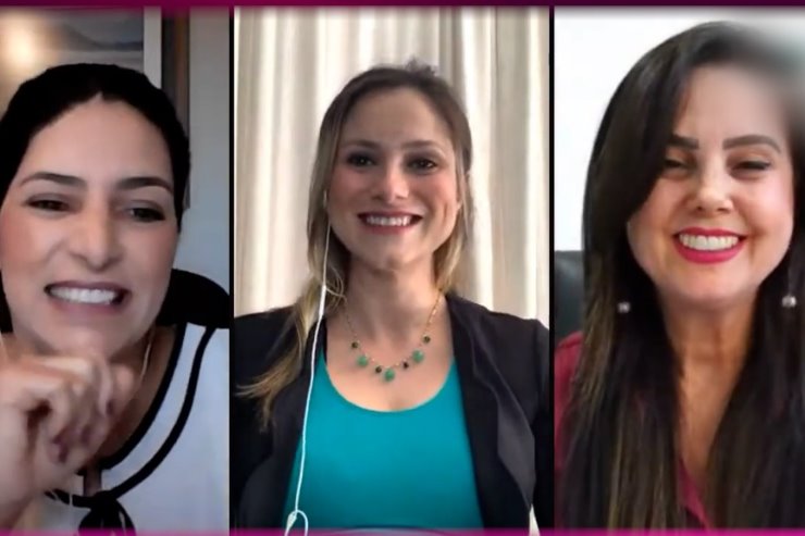 Imagem: Subsecretária de Políticas Públicas para Mulheres, Luciana Azambuja, e a deputada estadual Mara Caseiro são entrevistadas