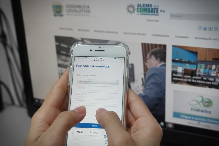 Imagem: No site oficial da Casa de Leis, os cidadãos podem encontrar as formas para interagir com os parlamentares