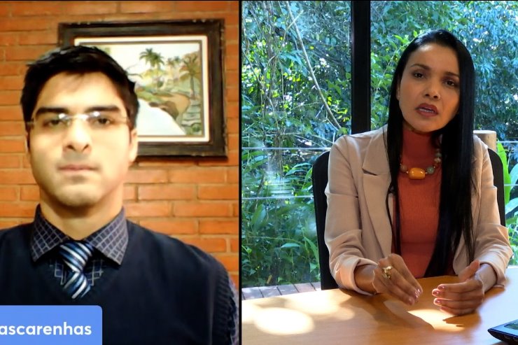 Imagem: A consultora legislativa Doriane Gomes Chamorro entrevista o procurador do Estado Caio Mascarenhas