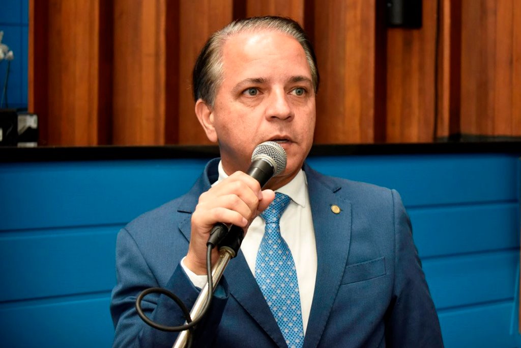 Imagem: Deputado Coronel David, autor da proposta, durante sessão plenária na ALEMS