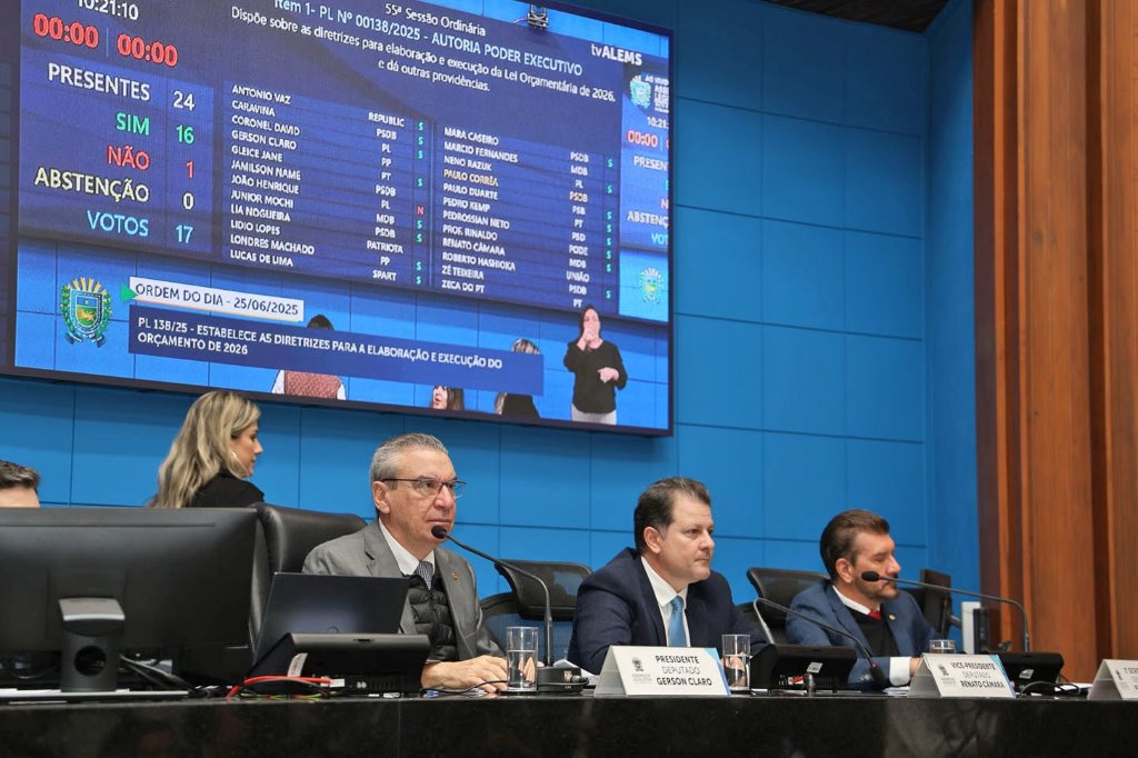 Imagem: Mesa Diretora conduzindo a sessão plenária desta quarta-feira