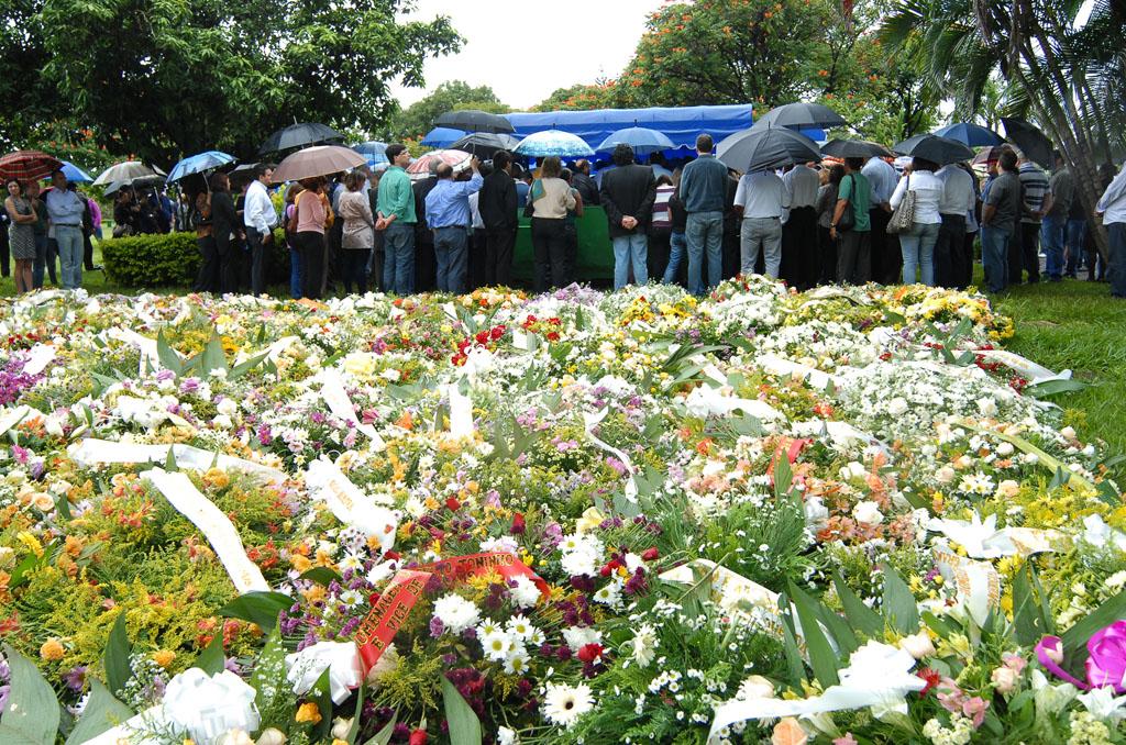 Imagem: Coroas formaram verdadeiro mar de flores no enterro de Celina Jallad.