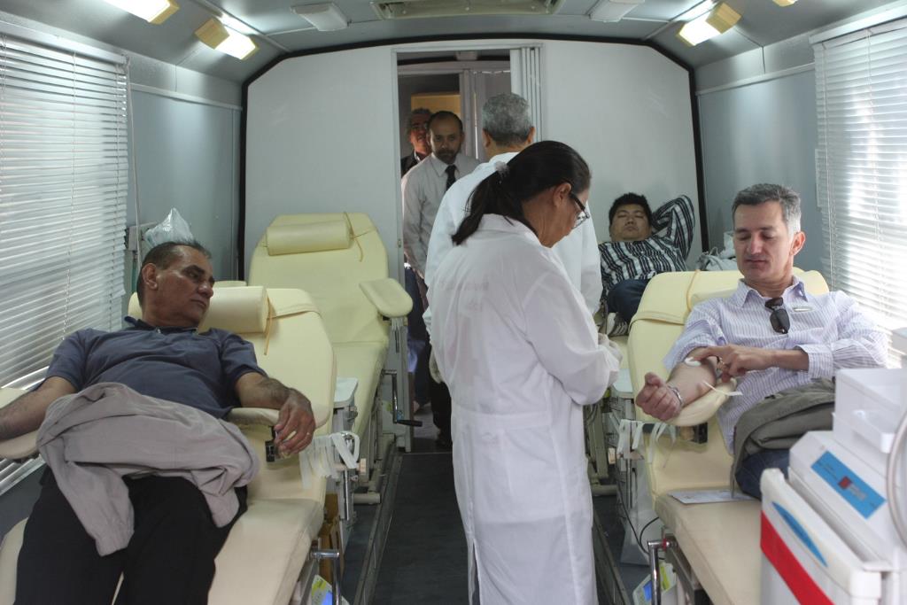 Imagem: Servidores da ALMS doaram sangue no ônibus do Hemosul.