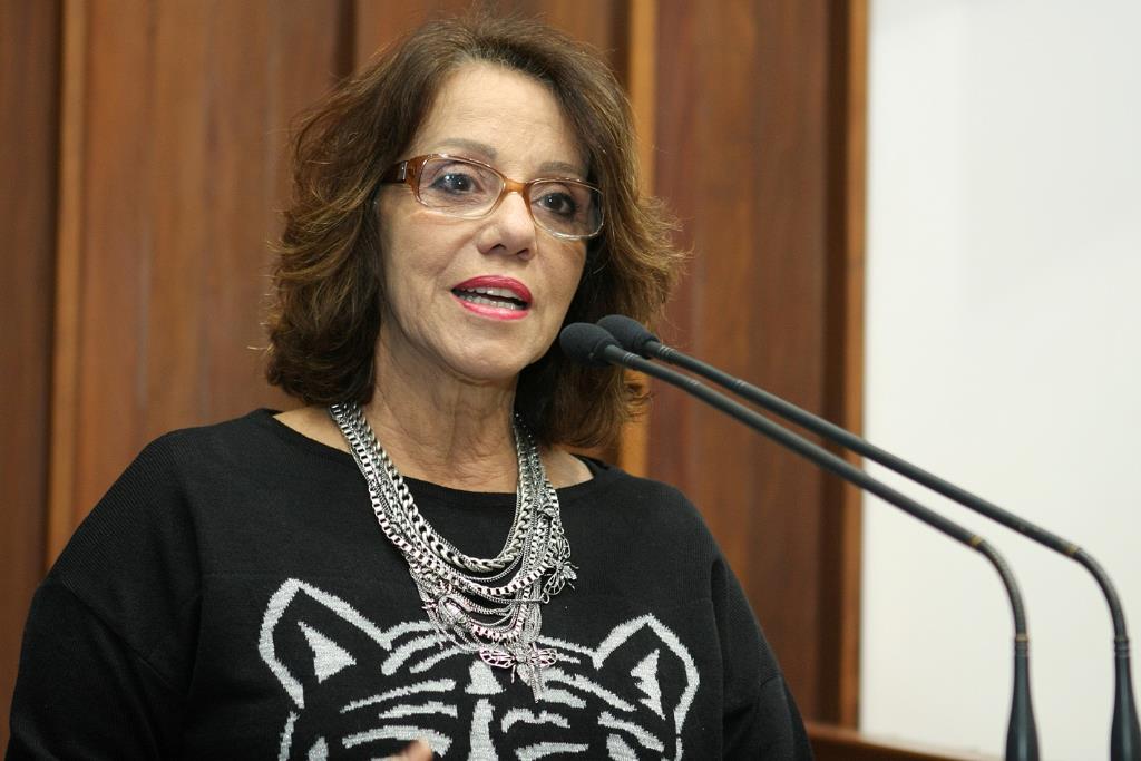 Imagem: Ângela Maria Costa, presidente da Aliança pela Infância em Campo Grande, ocupou a tribuna.