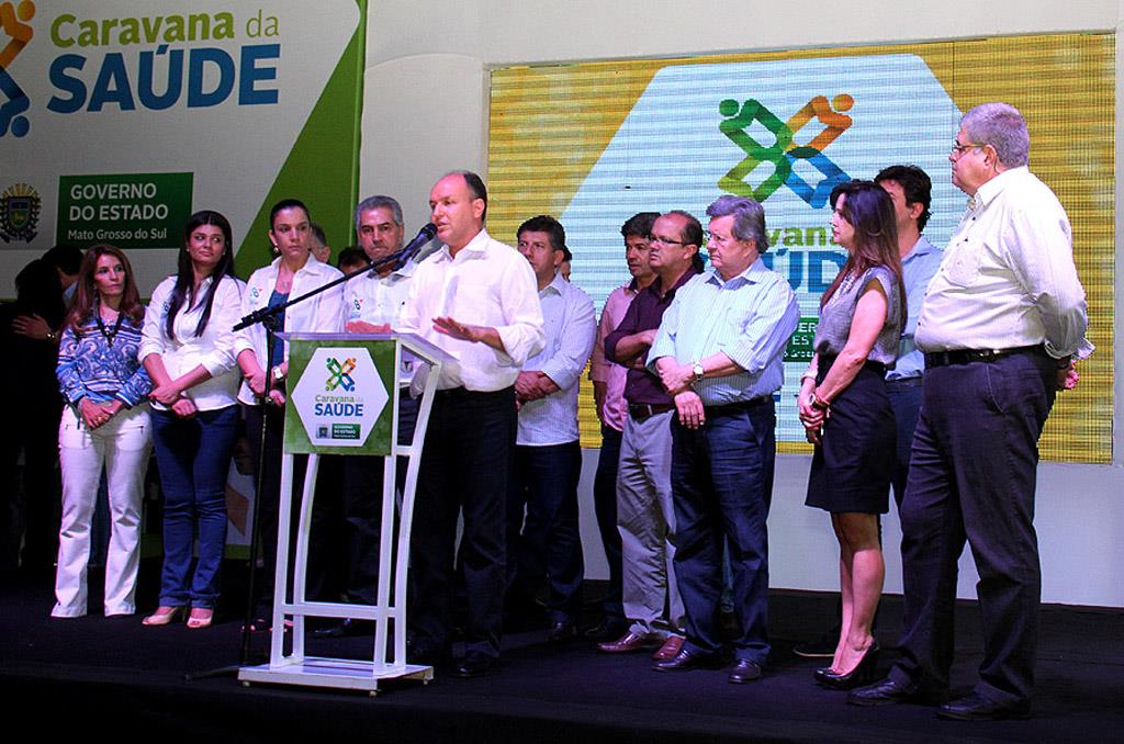 Imagem: Junior Mochi discursou em nome dos 24 deputados durante lançamento da Caravana da Saúde