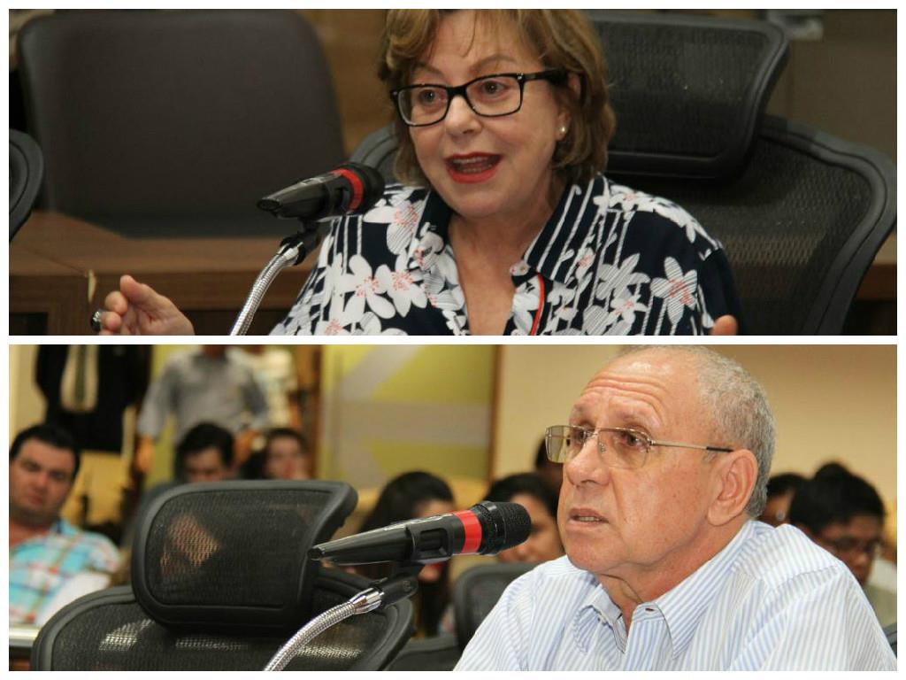 Imagem: Lucimara e Ricardo Bacha durante depoimento